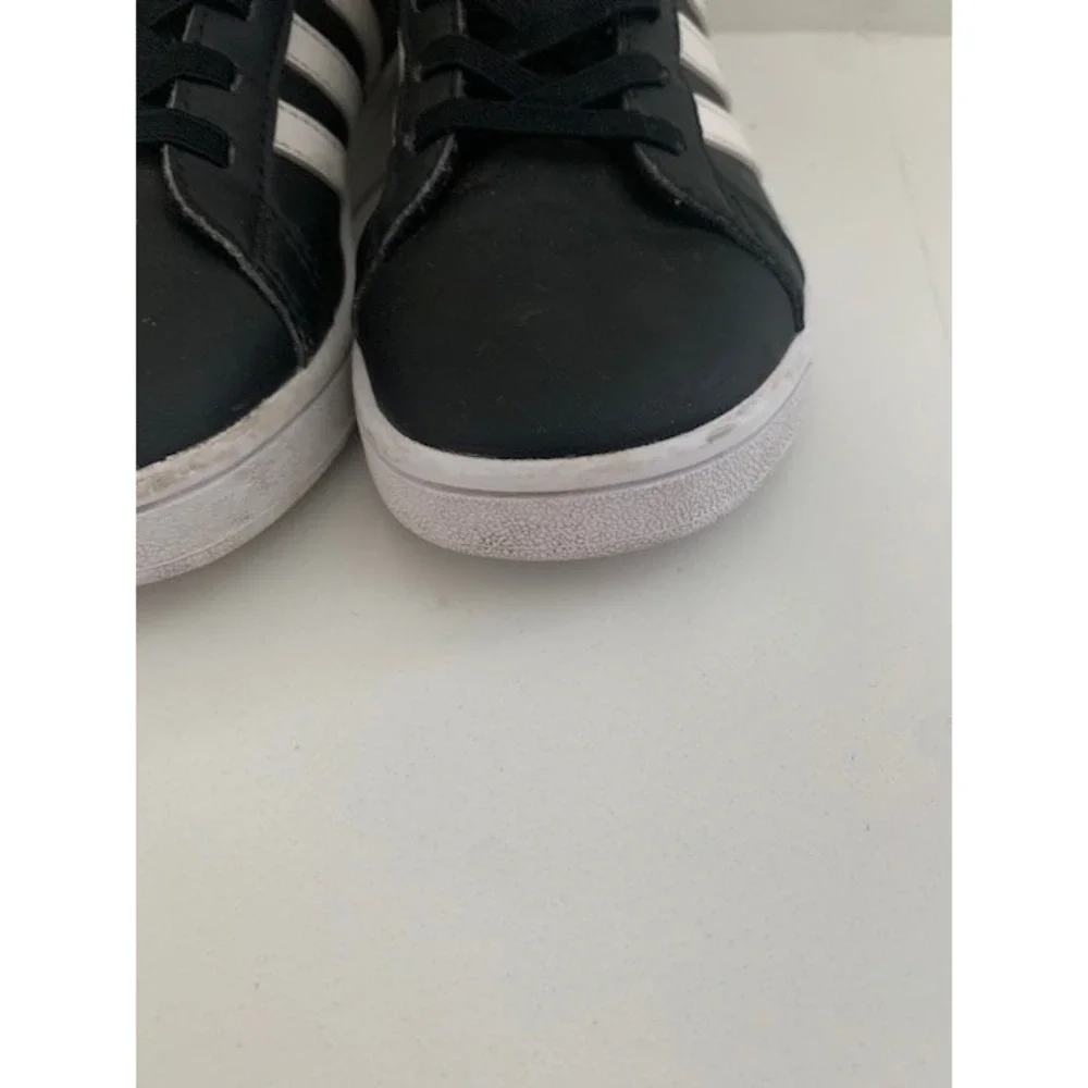 Adidas Grand Court Black White Kids Sneakers Size 13K EF0108 Hook Loop Strap